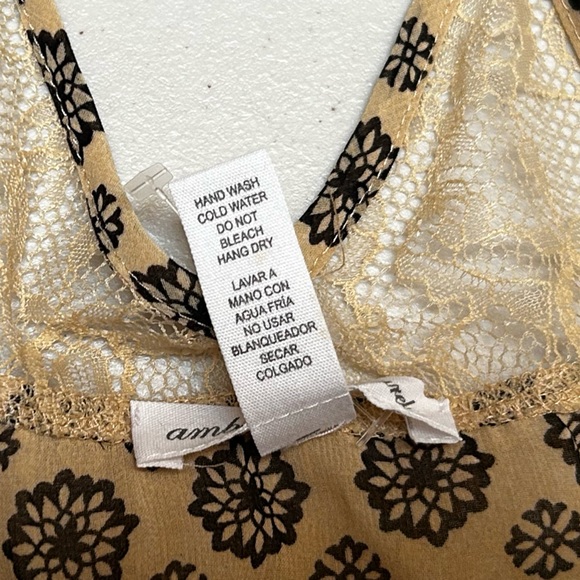 Black & Tan Cami Boho Top with Lace Trim Woman’s Size Small Juniors - Picture 9 of 9